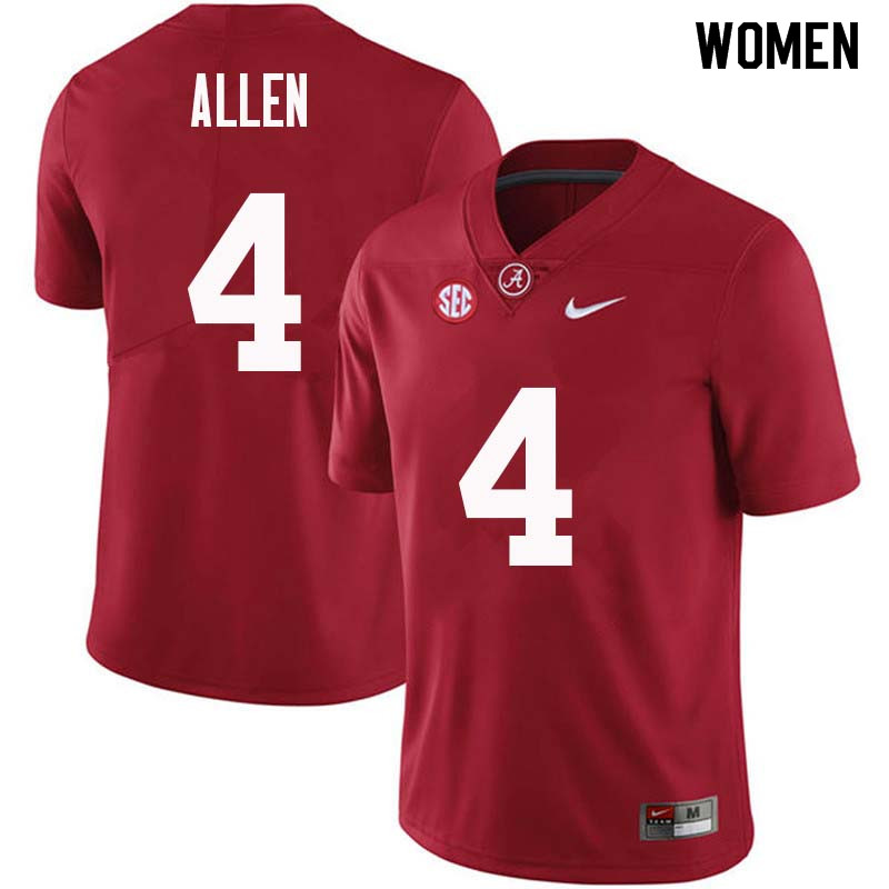 Women #4 Christopher Allen Alabama Crimson Tide College Football Jerseys Sale-Crimson